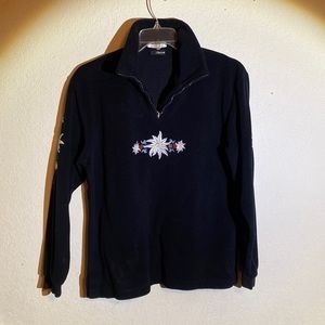 Black sweater with flower designs